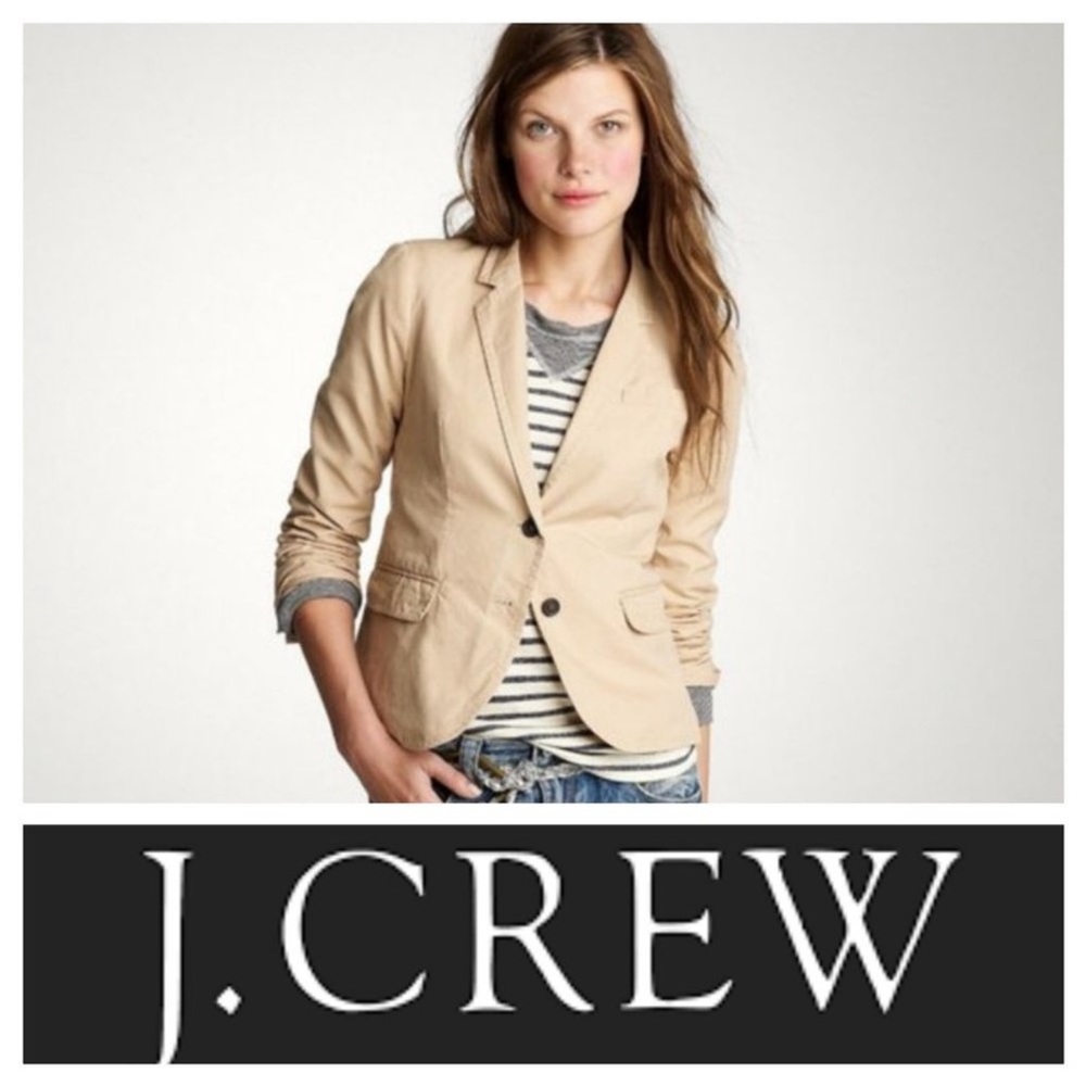 J.Crew- Schoolboy Blazer in Canvas Silk Blend-sz.4